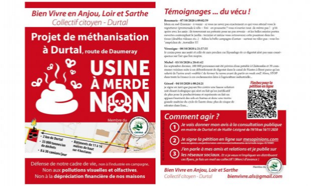 Petition : Non à la méthanisation à Durtal- Huillé Lézigné (49)