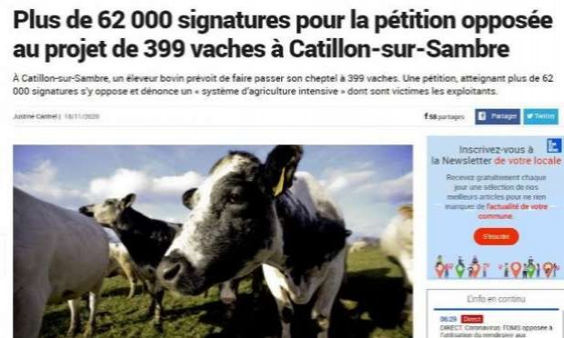 Petition : Une ferme de 400 vaches ne peut être protectrice de l'environnement !