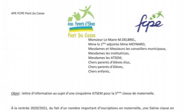 Petition : Soutien au maintien d'une ATSEM par classe dans les écoles maternelles Pont-du-Casse du Bourg et de Villemin