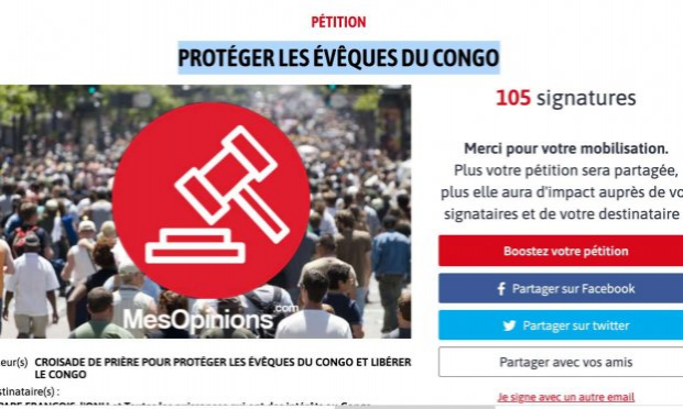 Petition : Protéger les Évêques du Congo