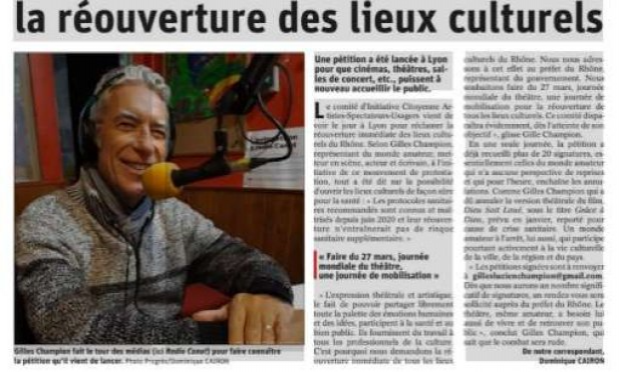Petition : Pour la réouverture immédiate des lieux culturels du Rhône