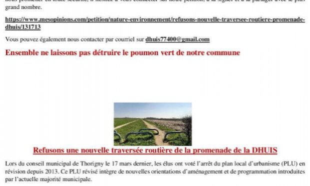 Petition : Refusons une nouvelle traversée routière de la promenade de la Dhuis