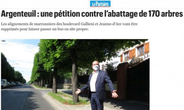 Petition : Non à l'abattage de 120 arbres et à la suppression de 47 places de stationnement pour la création d'un couloir de bus!