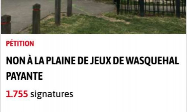 Petition : Non à la plaine de jeux de Wasquehal payante