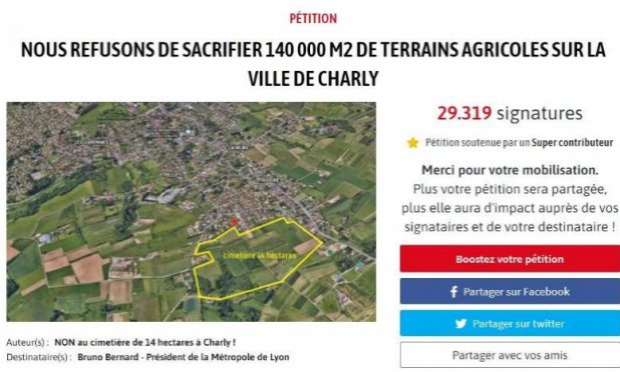 Petition : Nous refusons de sacrifier 140 000 m2 de terrains agricoles sur la ville de Charly