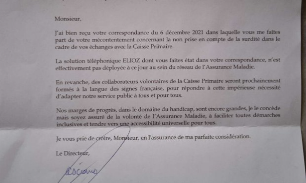 Petition : Obligation d'un tchat pour malentendant sur les sites administratifs
