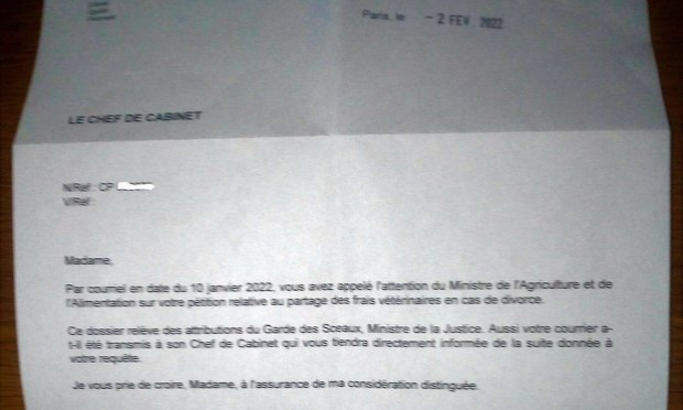Petition : Pour un partage des frais vétérinaires en cas de divorce