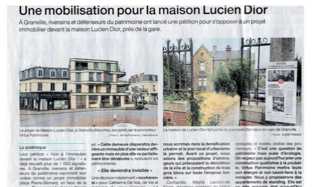 Petition : GRANVILLE : NON À L'IMMEUBLE DEVANT LA MAISON LUCIEN DIOR !