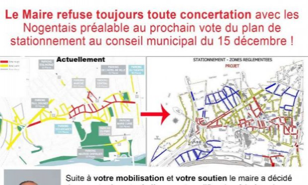Petition : Pour un plan de stationnement juste et décidé en concertation avec les Nogentais !