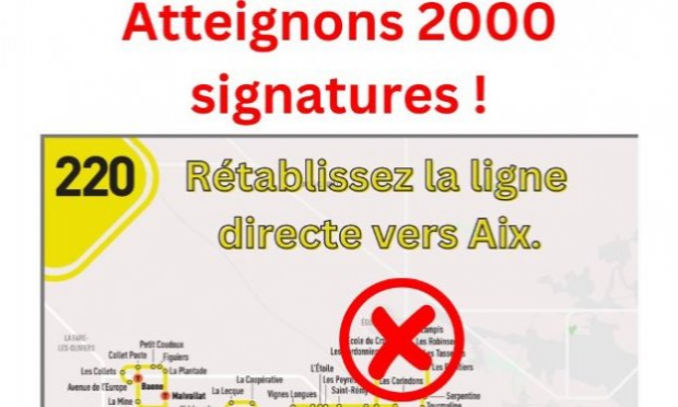 Petition : Rétablir la liaison directe du bus 220 entre Ventabren et Aix en Provence