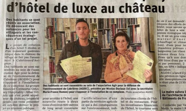 Petition : AGDEC : Agir pour la défense de l'environnement de Cabrières d'Avignon, conserver sa qualité de vie, la qualité de son site et de ses espaces naturels