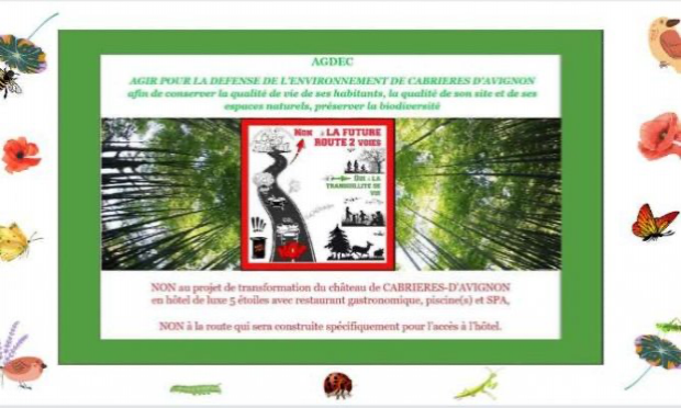 Petition : AGDEC : Agir pour la défense de l'environnement de Cabrières d'Avignon, conserver sa qualité de vie, la qualité de son site et de ses espaces naturels