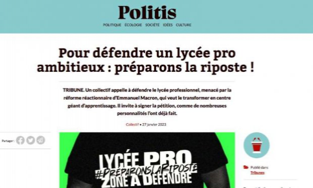 Petition : Pour défendre un lycée pro ambitieux : Préparons la riposte !