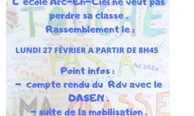 Petition : Non à la fermeture d'une classe à l'école Arc en Ciel de Notre-Dame-de-Cenilly ! !