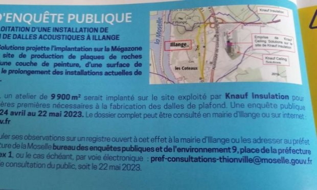 Petition : Implantation de l'usine Knauf à Illange dans une zone du plan priorité air