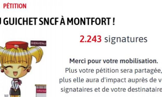 Petition : Pour le maintien du guichet SNCF à Montfort !