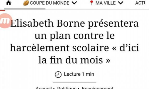 Petition : Rentrée 2023 : Tolérance zéro pour le harcèlement scolaire !