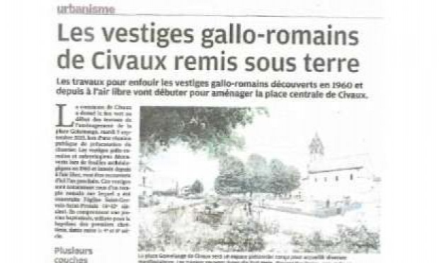 Petition : Contre l'enfouissement des vestiges archéologiques classés de Civaux !