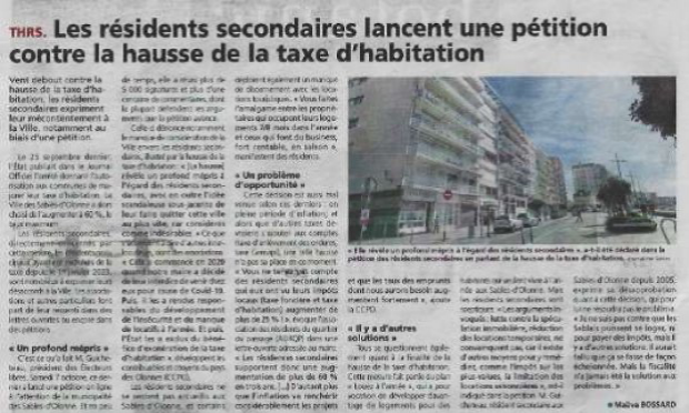 Petition : Non à la hausse de 60% de la taxe d’habitation aux Sables d’Olonne.