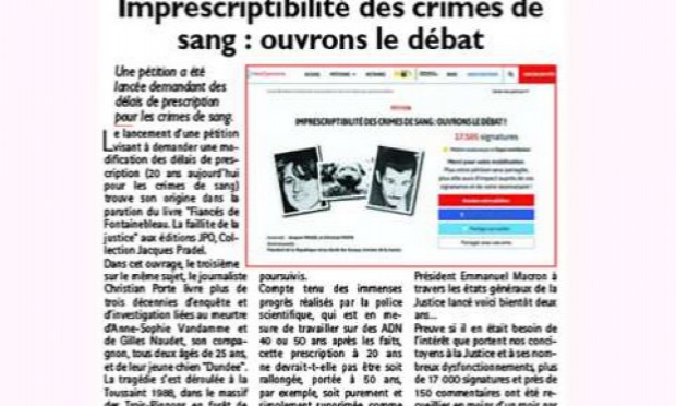 Petition : Imprescriptibilité des crimes de sang : ouvrons le débat !