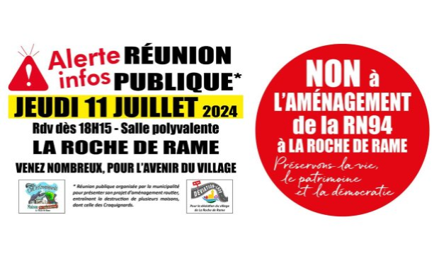 Petition : Contre l'aménagement de la RN94 à la Roche de Rame entraînant la destruction de maisons !