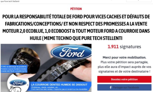 Petition : Pour la responsabilité totale de Ford pour vices cachés et défauts de fabrication, conception et non respect des promesses à la vente