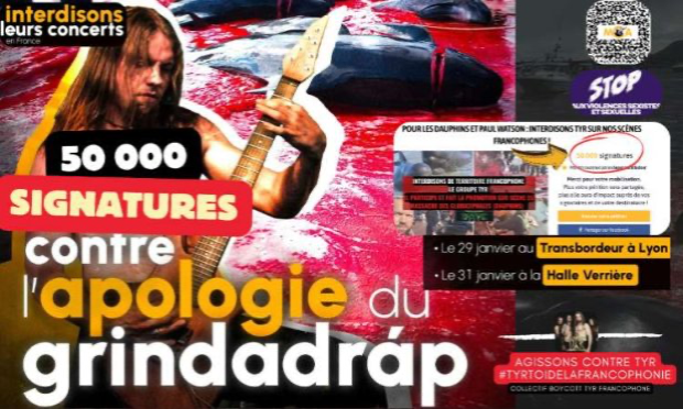 Petition : Festival Motocultor : le groupe de rock TYR est pour le massacre des dauphins, boycottons le !