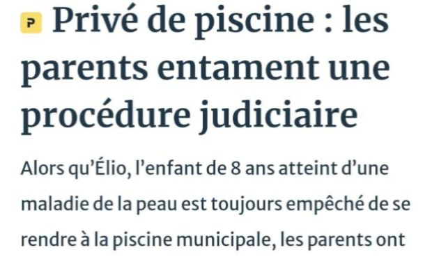 Petition : Stop à la discrimination : un accès à la piscine pour Elio