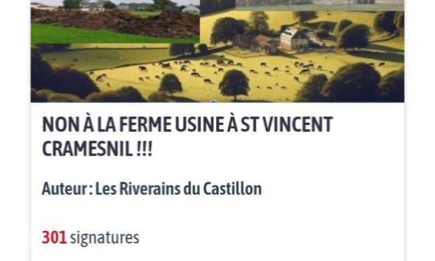 Petition : Non à la ferme usine à St Vincent Cramesnil !!!