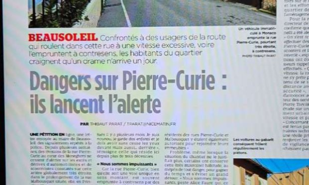 Petition : Danger pour les piétons à Beausoleil !