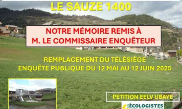 Petition : Pour le remplacement du télésiège du Sauze1400. Exigeons concertation, transparence et réalisme !