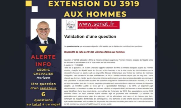 Petition : Pétition pour l'extension du 3919 aux hommes victimes de violences !