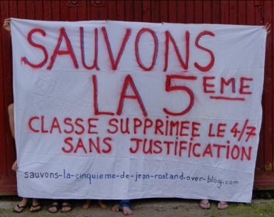 Sauvons la cinquième du collège Jean Rostand!