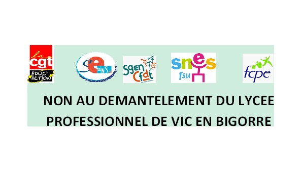 Non au démantèlement du lycée professionnel de Vic en Bigorre