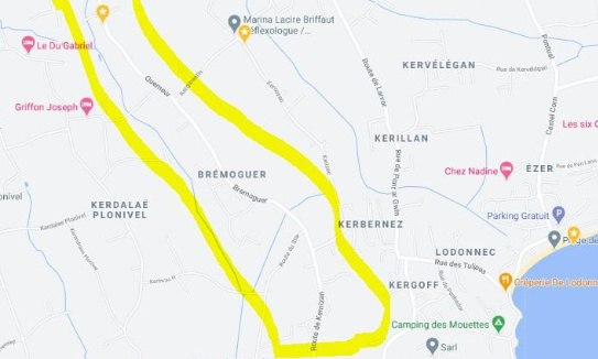 Signature  pour signaler les vitesses excessives de la rue de Quemeur / Bremoguer à Loctudy 29750