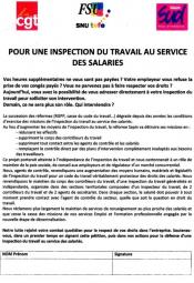 Réforme de l'Inspection du Travail : Non à la casse du service public au détriment des salariés !