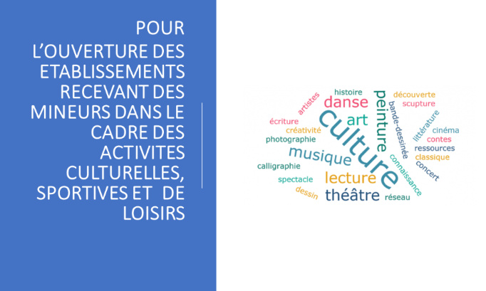 Pour l'ouverture des établissements publics recevant des mineurs dans le cadre des activités culturelles, sportives et de loisirs