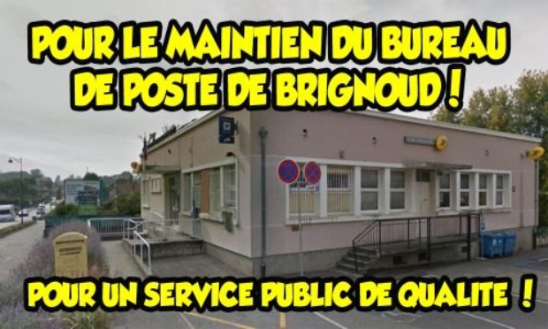 Pour le maintien du bureau de Poste de Brignoud, pour un service public de qualité !