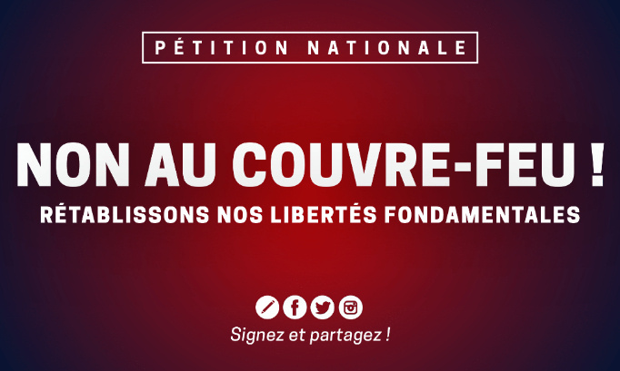 Non au couvre-feu : rétablissons nos libertés fondamentales !