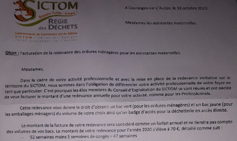 NON à un supplément de taxes pour les ordures ménagères des assistantes maternelle