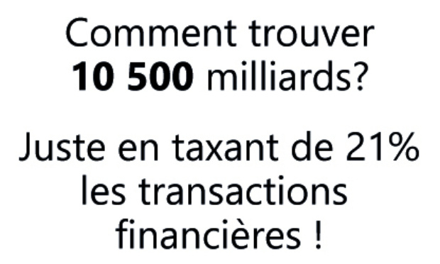 Où trouver 10 500 milliards pour les peuples ? En exigeant la taxe sur les transactions financières à 21 %