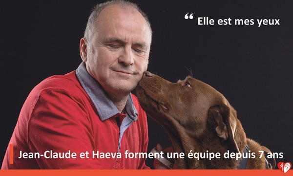 Ensemble, œuvrons pour remettre un chien guide à chaque personne déficiente visuelle.