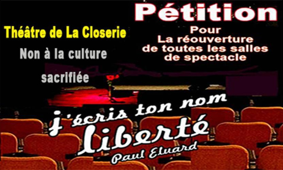 Appel pour la réouverture immédiate de toutes les salles de spectacle