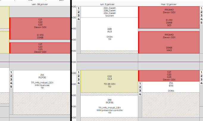 Changement des dates de contrôles