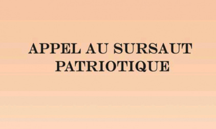 Appel à un sursaut patriotique