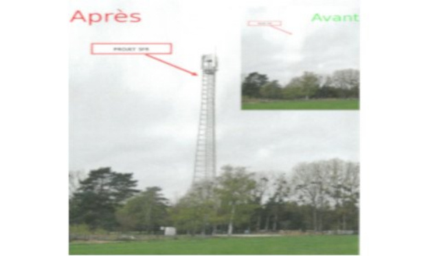 Installation d'un pylône de 42m pour une antenne-relais, à 100m de la rue de Neubourg D227