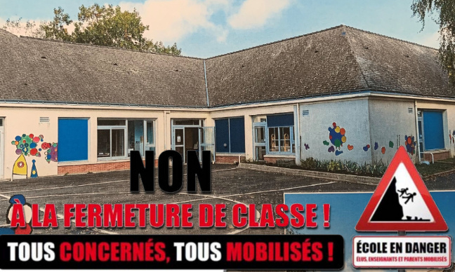 NON à la fermeture de classe à Rouziers de Touraine