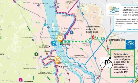Création d'une piste cyclable verte sur l'ancienne voie de chemin de fer St Mariens à Blaye (33)