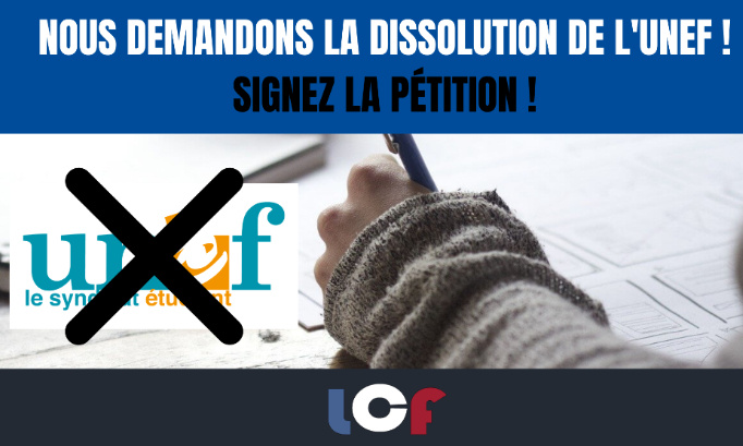 Nous demandons la dissolution de l'UNEF !