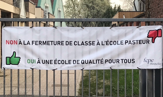 Non à la fermeture de classe de l'école PASTEUR de PERENCHIES